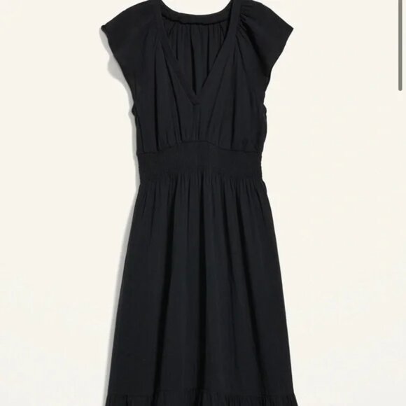 Old Navy Waist-Defined Flutter-Sleeve Gauze Dress for Women - Picture 2 of 7